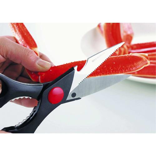 Kakusei Nakamura Takaaki Kitchen Scissors, Stainless Steel, Multi-Purpose, Black, Approximately 21.5cm Long, Handles Infused with Antibacterial Agent