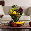 KX4B for Creative Modern 2-Layers Metal Storage Display Stand Bowl Kitchen Fruit Basket Elegant Home Living Room Decoration