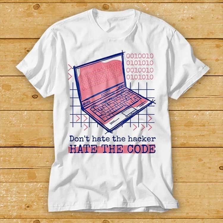 Cybersecurity Hacker Code T Shirt Music Funny Movie Cool Meme Gift Top Tee 2303 S