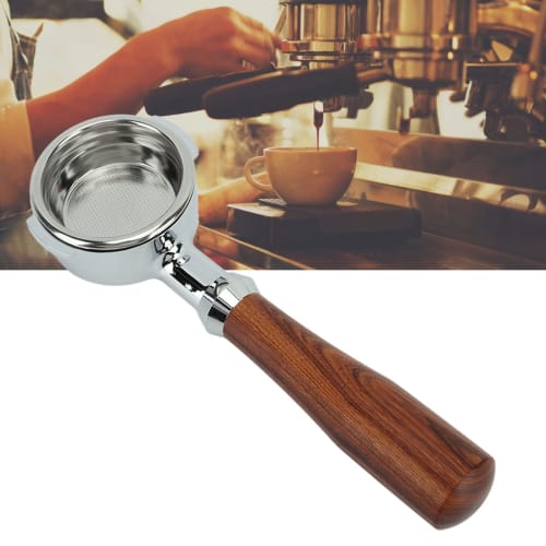 Bottomless Portafilter, Bottomless Portafilter Set for Espresso Coffee Machines, 58mm Bottomless Portafilter (E Redwood)