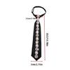 Rhinestones Pearls Embellished Black Necktie for Women Student Elegant Pre Tied Adjustable Tie for Uniform School Shirt