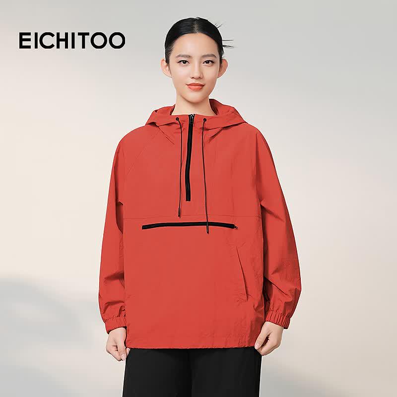 Eichitoo Women s 2026 Spring Hooded Windbreaker S