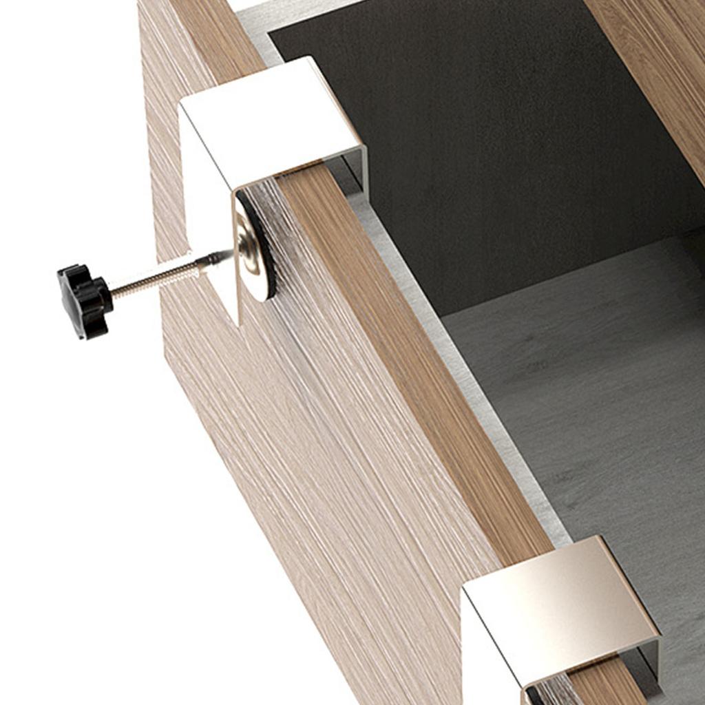 Edelstahl Schubladenklemmen Befestigungsklammer Halter für Schubladenfront Befestigung, 4 Stück Schubladenbefestigungsklemmen Hilfswerkzeug