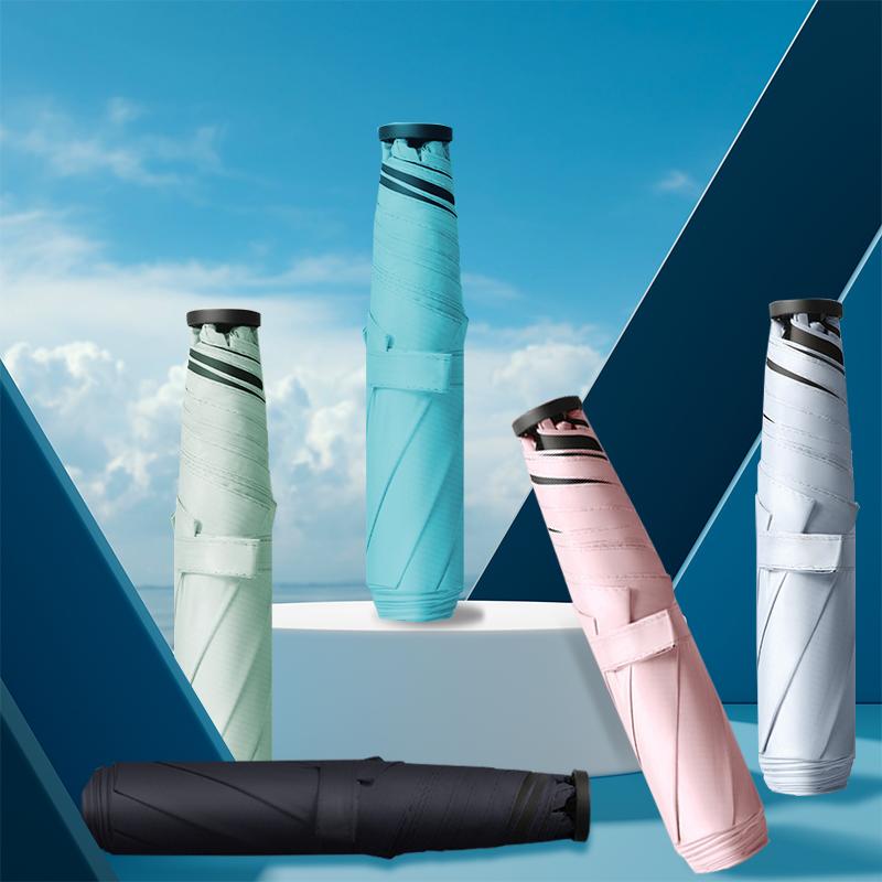 Ultra Light Feather Umbrella Carbon Fiber Portable Fold Pencil Umbrella Anti-UV Waterproof Women's Travel Mini Sunshade Umbrella