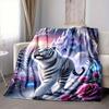 1pc Winter Wonderland Roses Tiger Blanket Lightweight Blanket Throw Blanket For Sofa, Bed, Travel, Camping, Livingroom, Office yy251010106