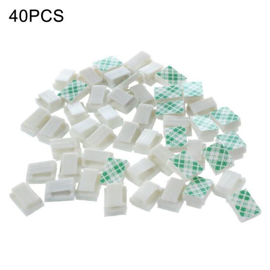 40Pcs Car Vehicle Data Cord Cable Tie Mount Wires Fixing Clips Self-adhesive