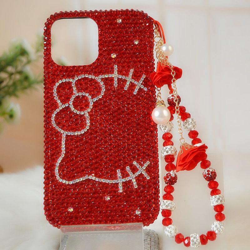 Luxury Full Diamond for Apple 16 Mobile Phone Case Rhinestone iPhone15proKT Cat Xsmax Cute 14 Anti-drop Case