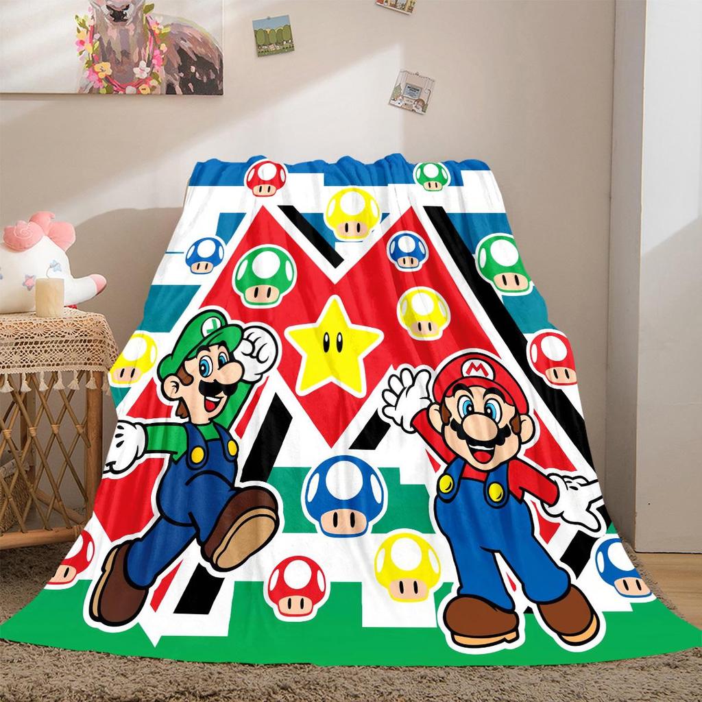 Super Mario Soft Flannel Blanket Lightweight Cozy Microfiber Blanket for Couch Bed Machine Washable LXR91