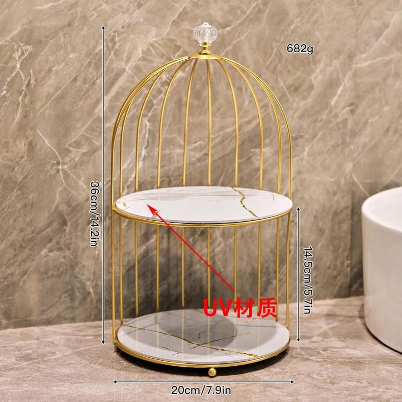 Modern Minimalist Bathroom Shelf Organizer Toiletries Makeup Jewelry On Countertop Iron Frame With Spray Coating