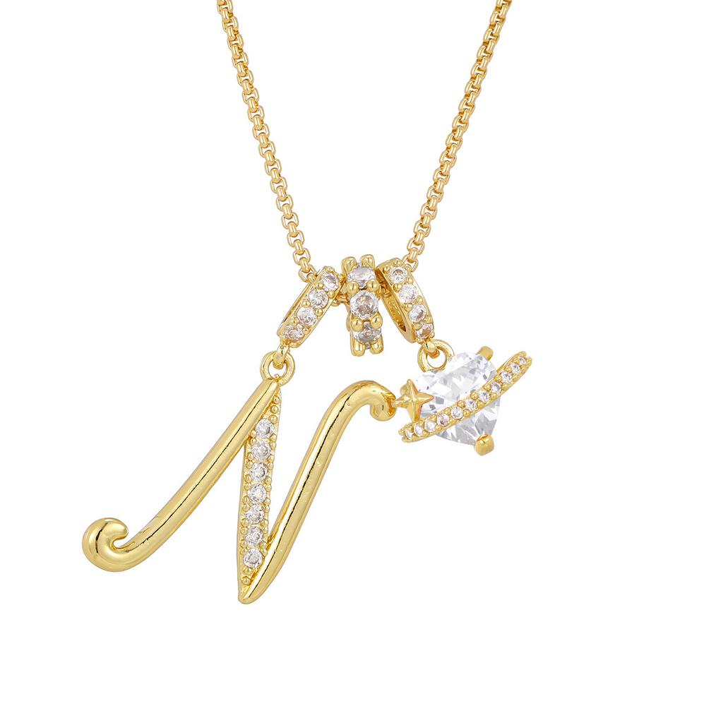 Cross-border necklace dopamine 26 English letter necklace girl light luxury niche high-end Amazon pendant jewelry