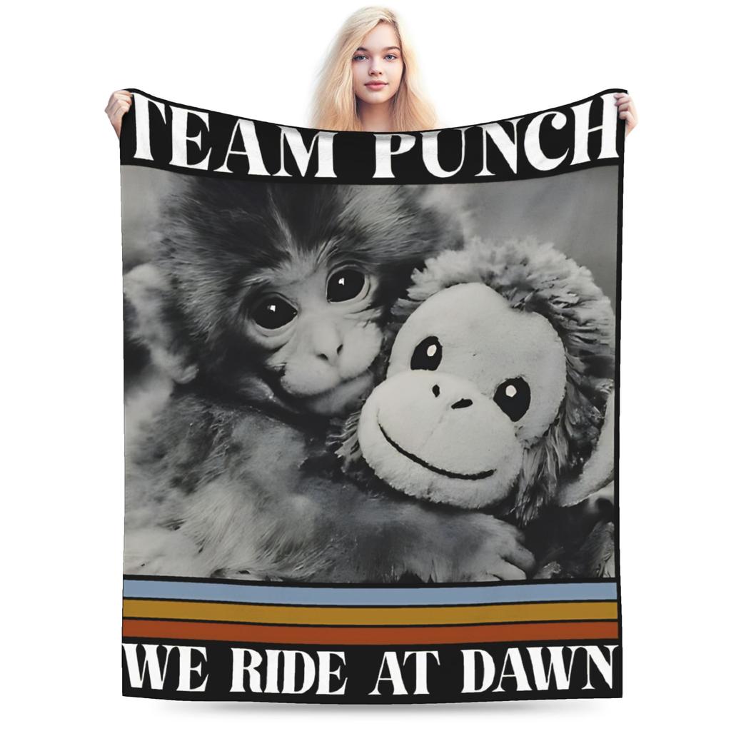 Sad Monkey Punch Blanket Soft Comfy Throw Blanket Winter Adults Girls Outdoor Camping Bedspread