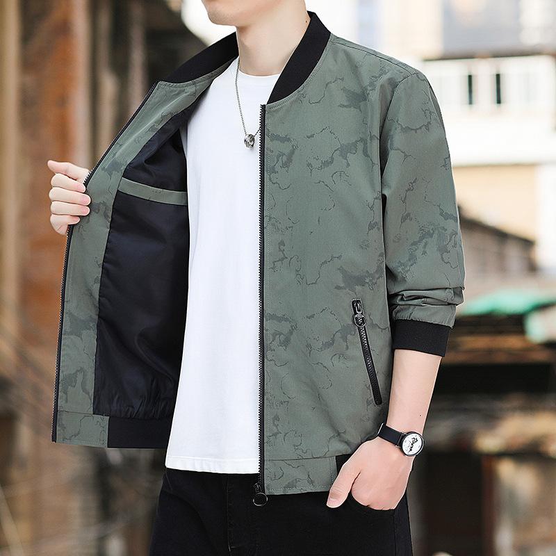 Men Bomber Jackets Business Streetwear Casual Male Coats Windbreaker British Style Coat Basic Stand-up Collar Zipper Tops