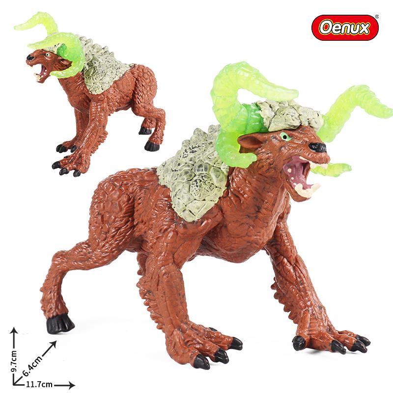 Oenux Original Savage Dinosaurs Myth Dragon Animals Model Fire Bull Octopus Monster Crab Action Figures Kids Collection Toy Gift