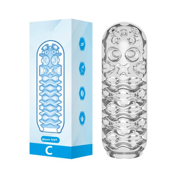 Transparentní silikonový masturbační kalíšek pro muže Bezpečné měkké hračky Orgasmus Mužský masturbátor Vagina Dospělý