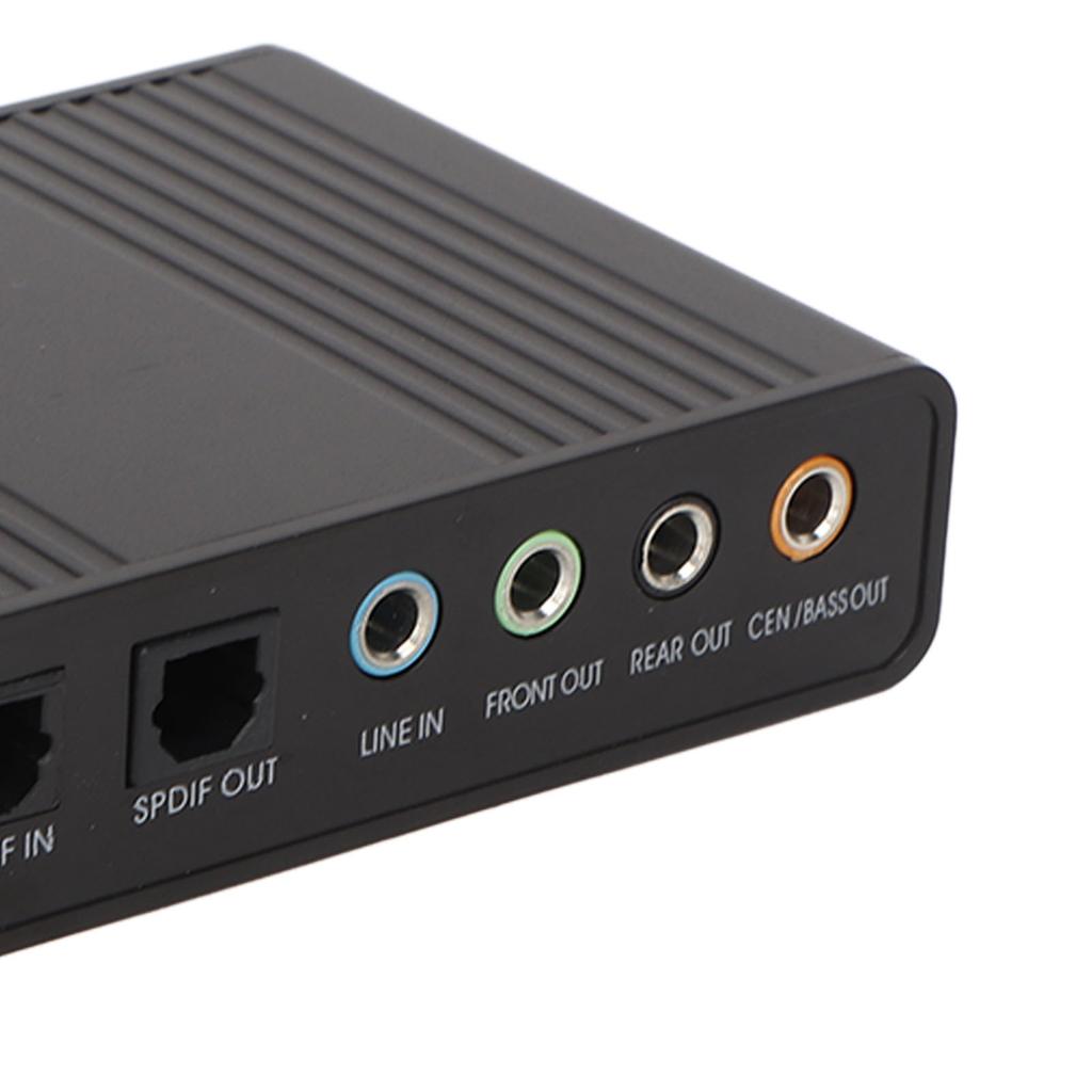 USB Sound Card 6 Channel 48kHz Sampling Rate Analog Play Recording External Sound Card for PC Laptop Computer