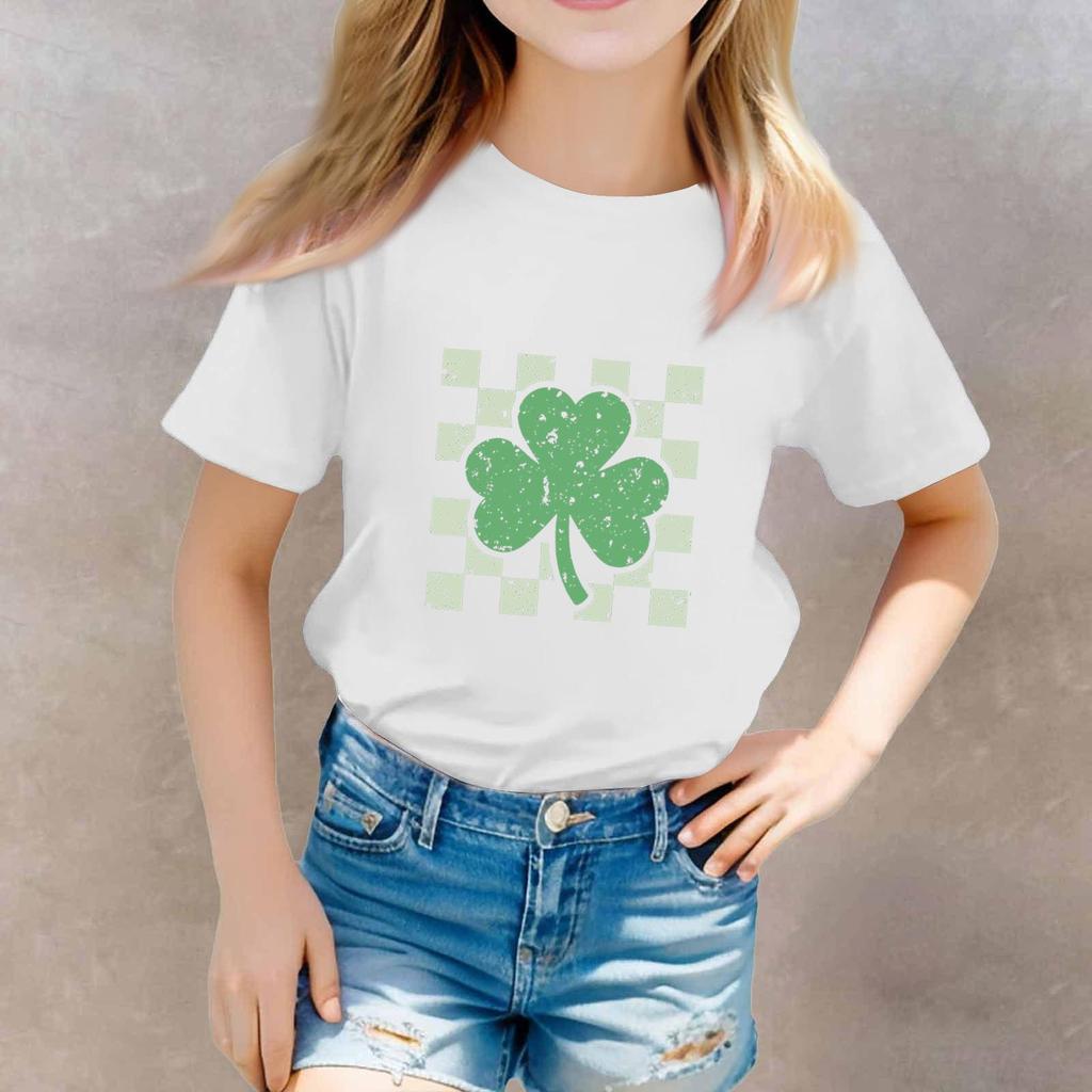 St. Patrick's Day Toddler Girl Boy T-Shirts Kids Top Boys And Girls Printed Short Sleeved T-shirt