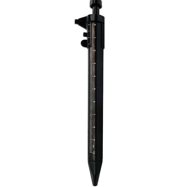 Technical Flow Logistics Ballpoint Pen with Ruler: Measures Size, Object, and Distance with a Measurement Function.