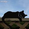 Metal Cat Silhouette Outdoor Garden Decor Fence Ornament