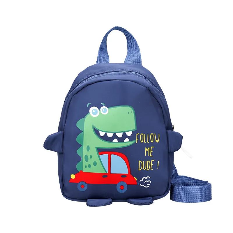 Cute Dinosaur Baby Kindergarten Backpack Cartoon Children School Bags Adjustable Boys Girls Anti-lost Book Bags Kids Backpacks