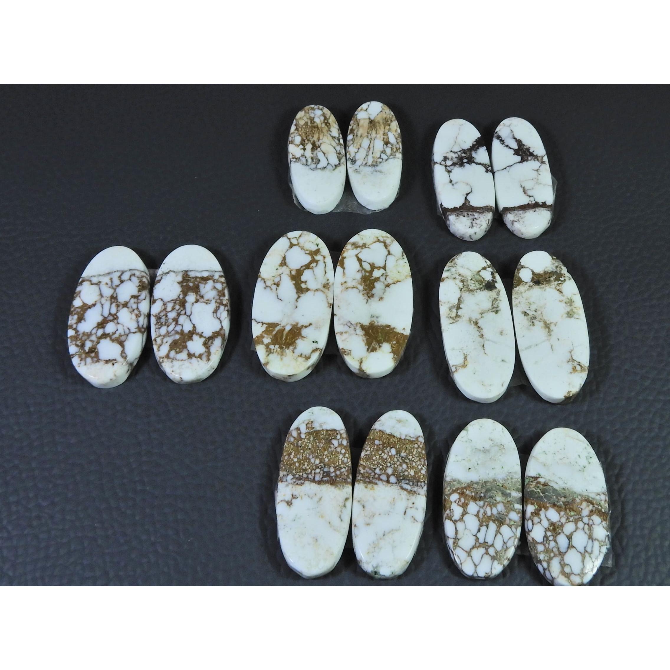 273 карата. Натуральный Яшма Дикой Лошади Овальный Кабошон Россыпной Драгоценный Камень 7 Пар Партия C-1473