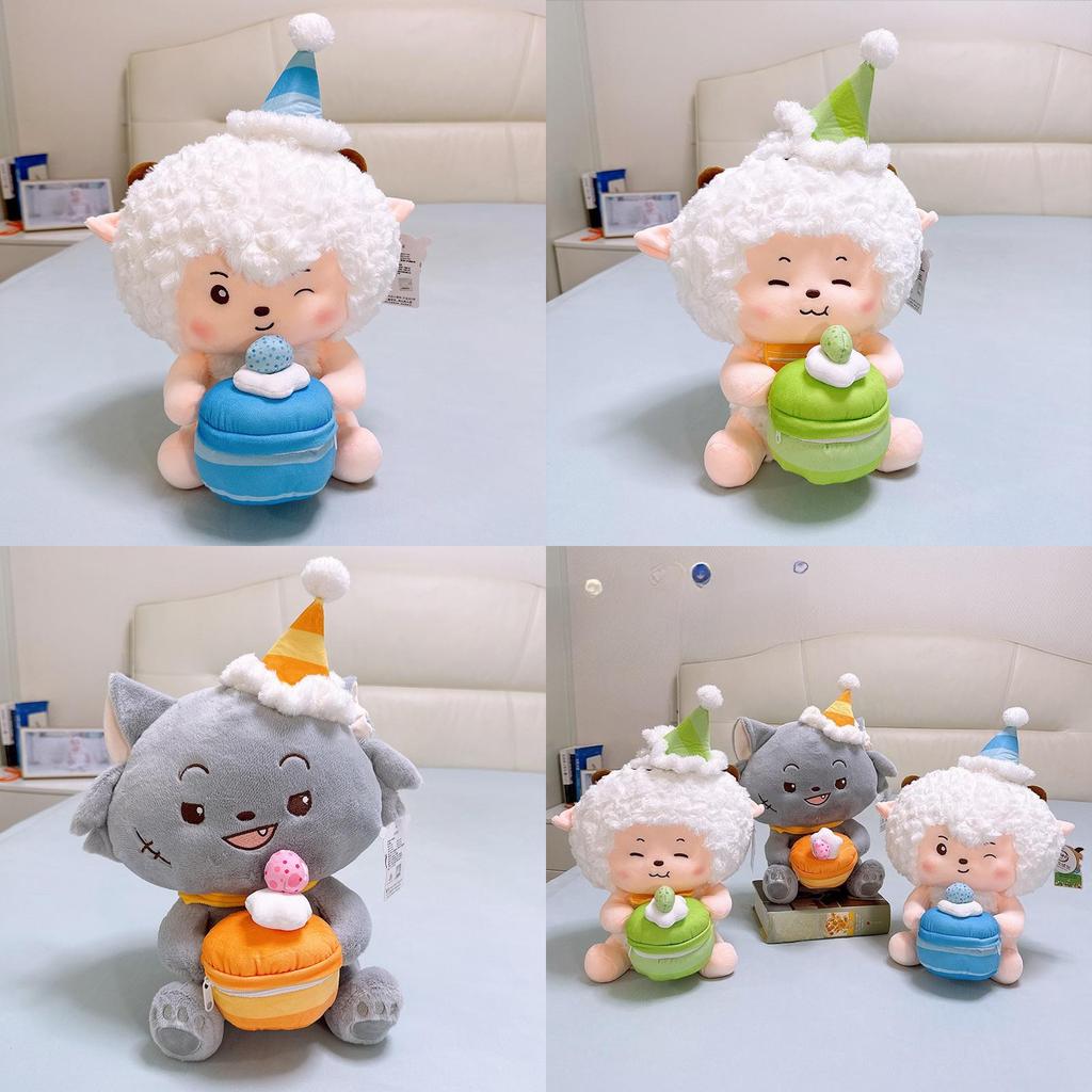 Pleasant Goat And Big Big Wolf Plush Toy With Short Velvet Fur For Birthday Gift