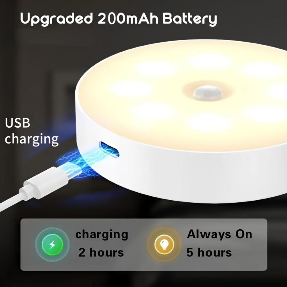 2/4pcs of Magnetic Motion-Sensing Night Lights, USB Charging, Office Lights, Closet Lights, Cabinet Lights, Wine Cabinet Light
