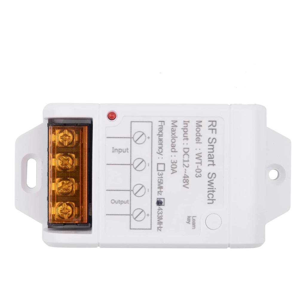 6000 ft Long Distance DC12V 24V 36V 48V Remote Control Switch 433Mhz Remote Transmitter, 12V 30A Remote Relay High Power Water Pump Motor Lighting