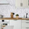 Marble Self Adhesive Contact Paper White Grey Marble Wallpaper Peel and Stick Glossy Marble Contact Paper for Countertop Kitchen