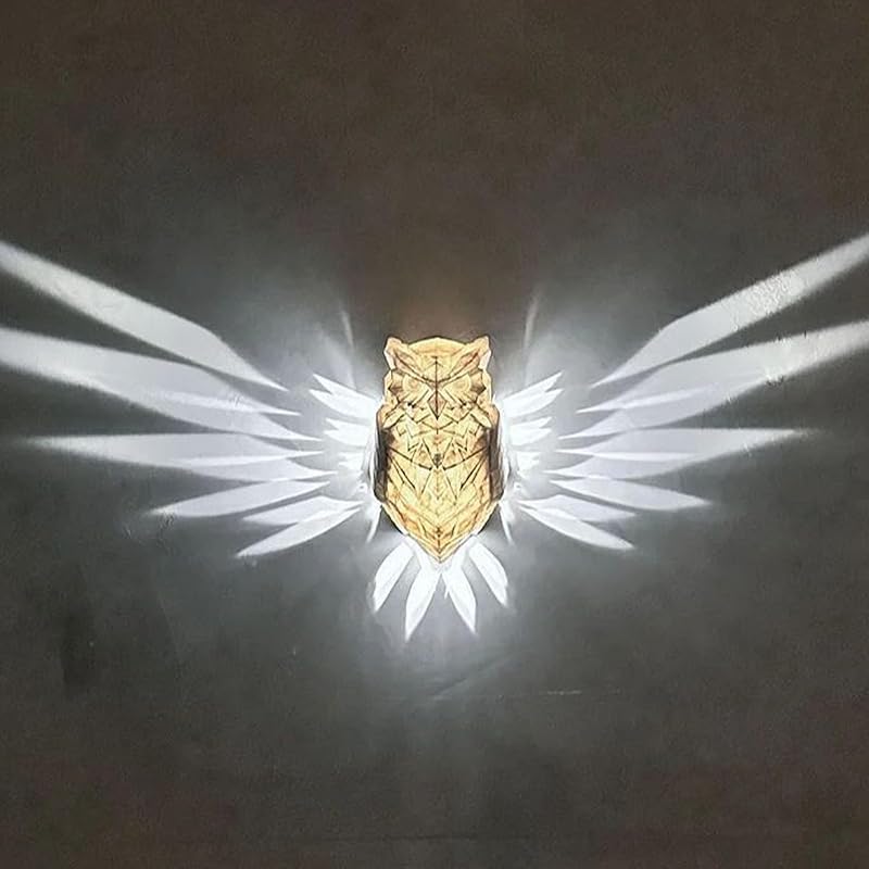 Sorandy 3D Animal LED Wall Night Light, Home Decoration Carving Lamp, Owl Wall Light Bald Eagle Light Battery Operated for Bedroom, Living Room,