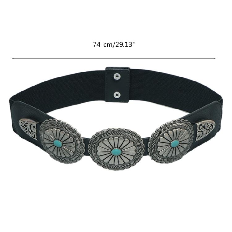 Delicate Woman Dress Waist Corset Carved Turquoise Buckle Waist Belt for Girls