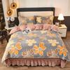 Light luxury high-end thickened milk fleece four-piece set, winter warm quilt cover, double-sided coral fleece anti-static three-piece set