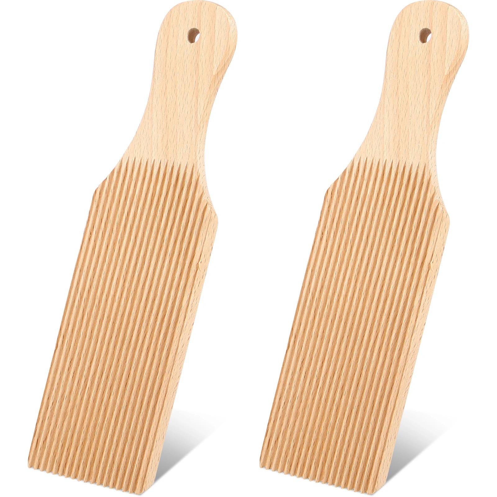 

2Pcs Wooden Gnocchi Board Butter Paddles Spaghetti Macaroni Pasta Board Practical Gnocchi Maker Homemade Pasta Tool for Kitchen