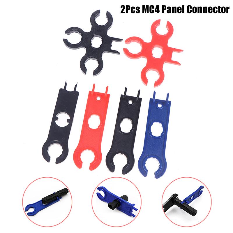 2Pcs Mc4 Solar Panel Connector Disconnect Tools Solar Connector Wrench Plastic Pocket Solar Connector Assembly Tools