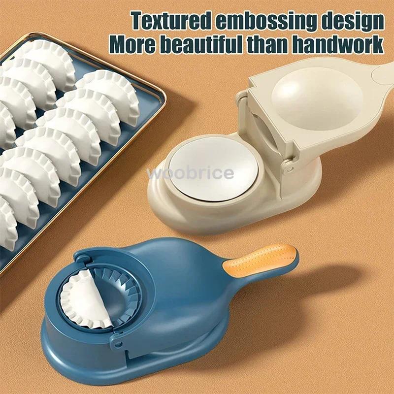 2 In1 Dumpling Machine Dumpling Manufacturing DIY Kit Wrapper Presser Manual Labor-Saving Ravioli Dough Skin Molder Machine