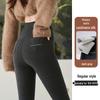 Women's High-Waisted Fleece-Lined Warm Cotton Pants - Slimming Autumn/Winter New Arrivals with Back Pocket