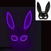 Neuheit Bunte Leuchtende Hasenmaske leuchtende Bunny Girl Maske sexy Nachtclub Kellner Maske für Halloween Leuchtende Cosplay Requisiten