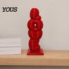 Delicate Texture Vase Decorative Flower Vase, Love Shape Design Letter Stacking 3D Printed Smooth Surface Ornament for Valentine Day