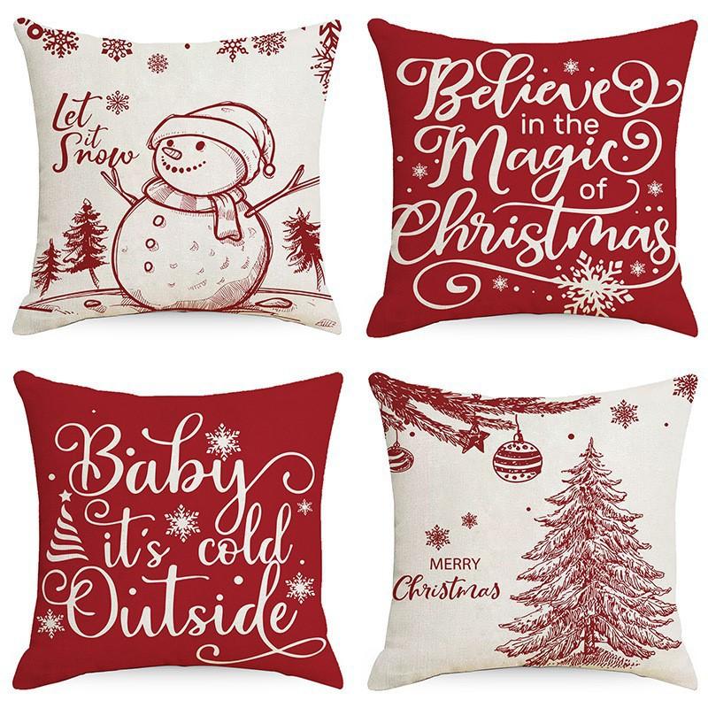Christmas Pillow Home European Linen Sofa Cushion Cushion New Pillow Case