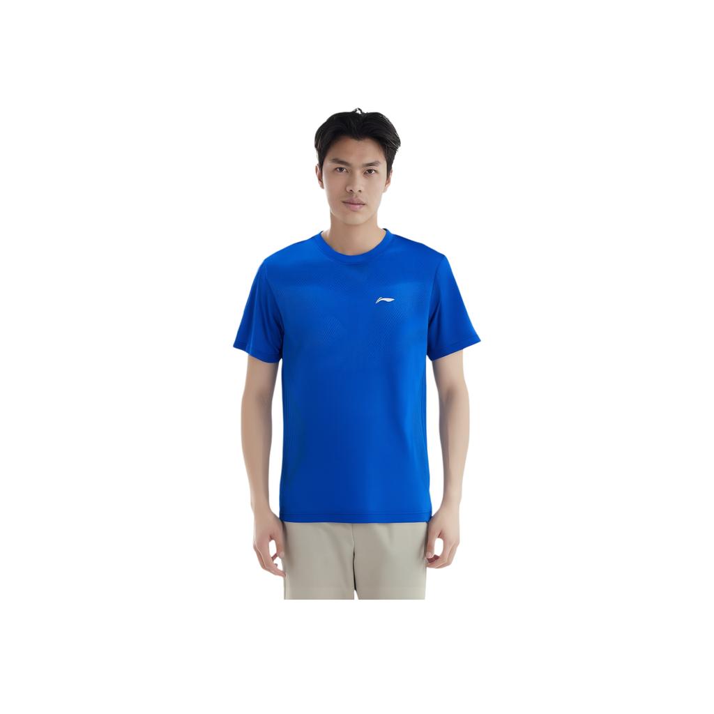 Li Ning Table Tennis Rookie Series Logo Round Neck Quick-Dry Short Sleeve T-Shirt Unisex Tops Bright-Blue ATST033-2