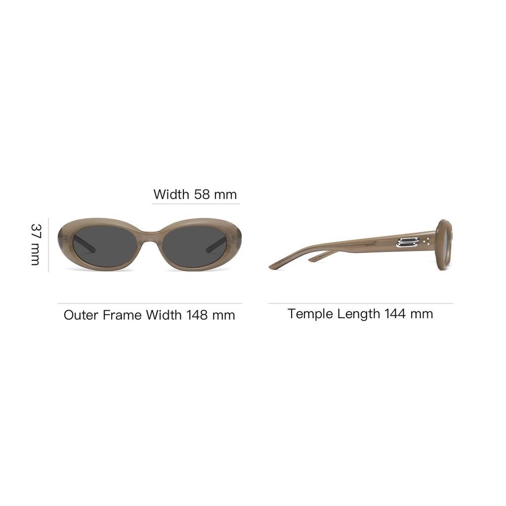 Gentle Monster Metal Accented Oval Sunglasses Unisex sunglasses Brown MOLTA-BRC9