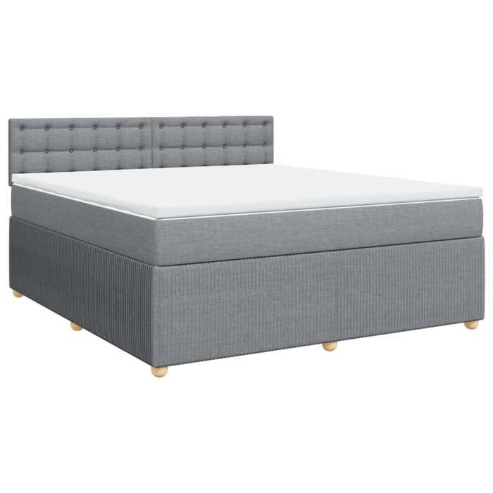 VidaXL Sommier à lattes de lit avec matelas Gris clair 180x200cm Tissu 3287549