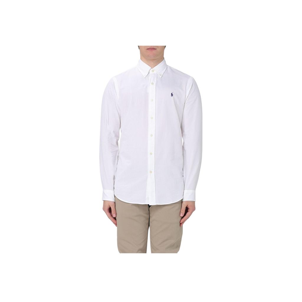 Polo Ralph Lauren Solid Color Button Long Sleeve Shirt Men Shirts White 710938519-001