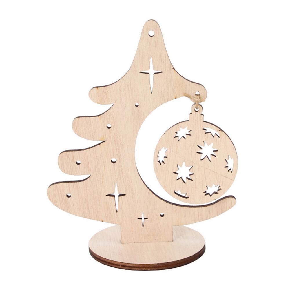 

16cm Xmas Tree Cutout Ornament Wooden Tree Cut-out Patterns Hanging Pendant Freestanding Christmas Tree Centerpiece Table Mantel