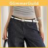 Style Thin Pu Leather Belt With Metal Clasp For Daily Casual Outfits