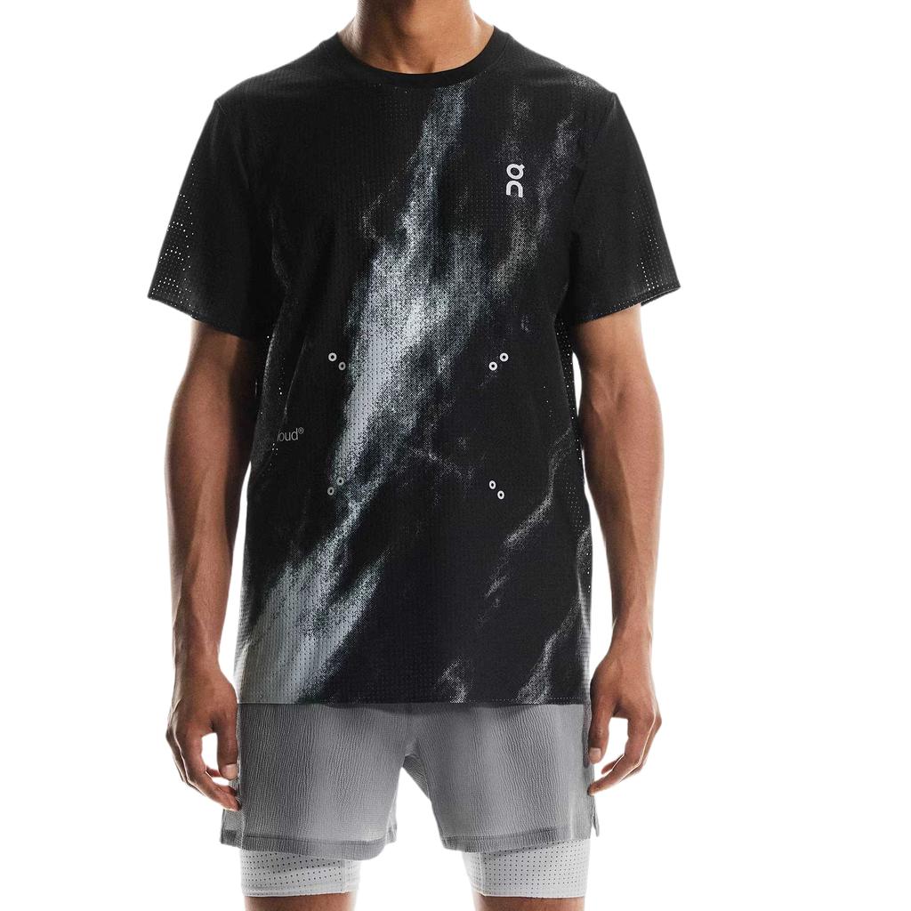 Camisetas On Pace para Hombre Negras Glacier Cuello Redondo Ajuste Recto Moderado 1MF10033398