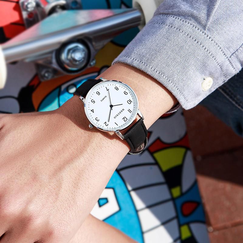 Digital Exam-Specific Leather Strap Watch Set: Men's and Women's Pair