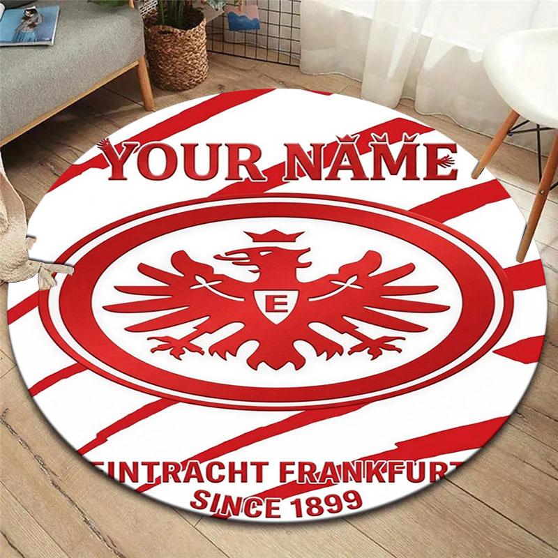 Eintracht Frankfurt Custom Name Round Area Rug,Carpet Rug for Living Room Bedroom Sofa Playroom Decor,Non-slip Floor Mat