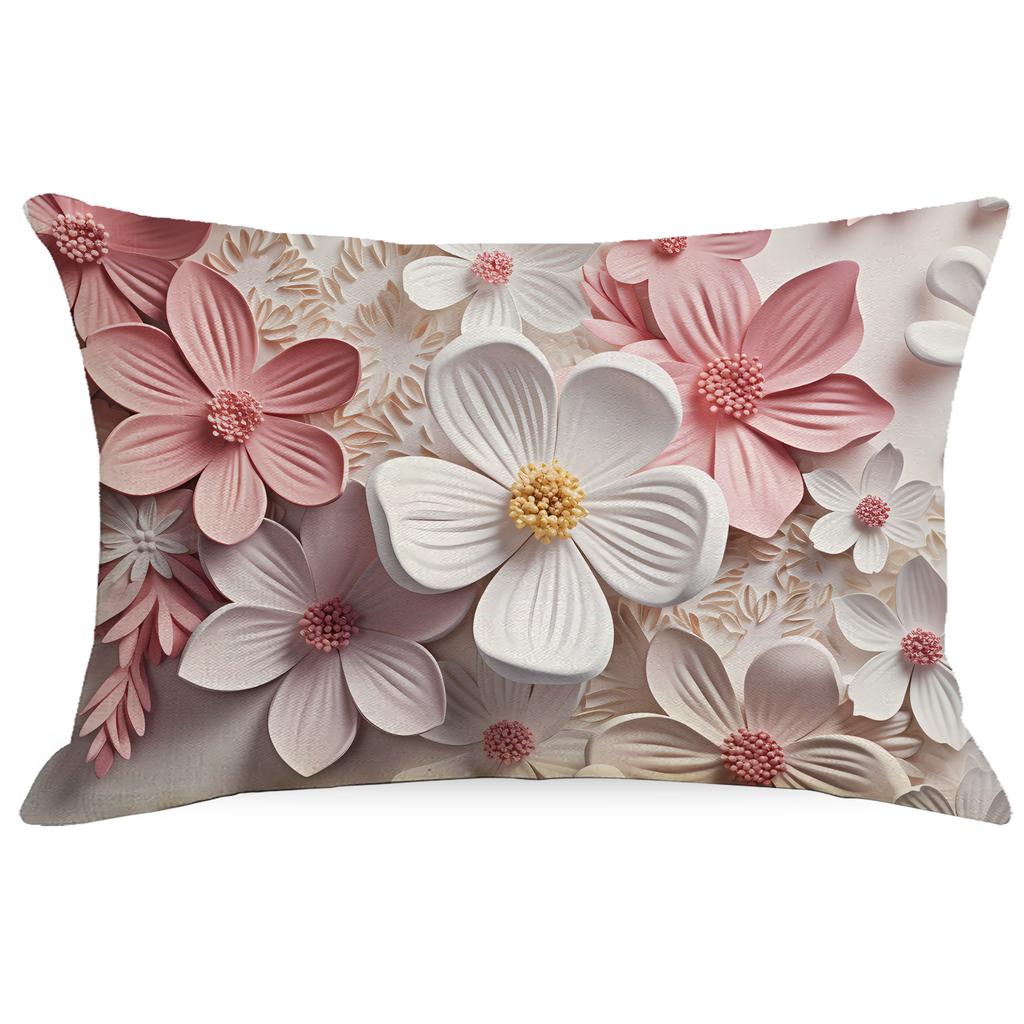 New Retro Floral Pillowcase Creative Oil Painting Engraving Style Print Home Sofa Cushion Pillowcase