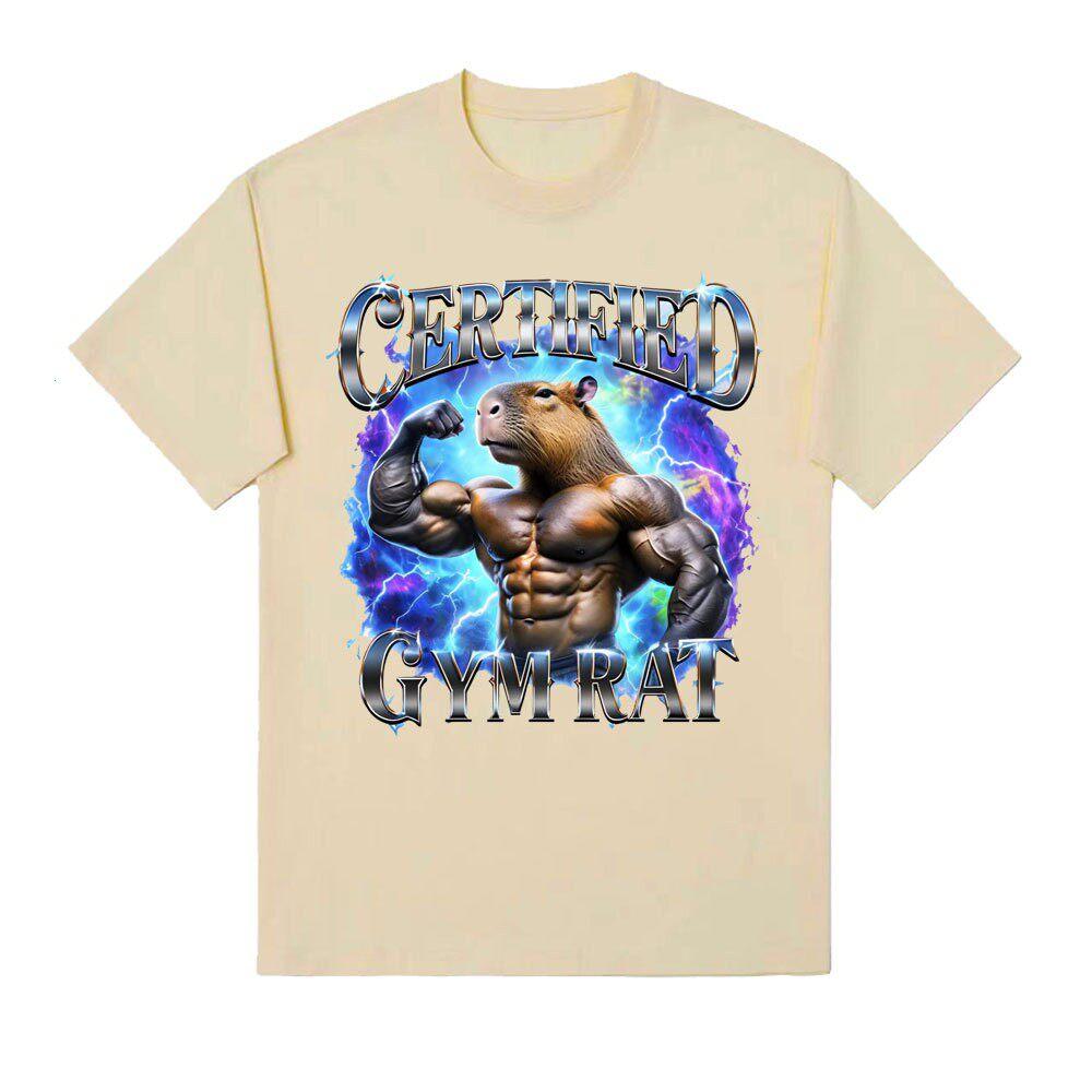 Certified Gym Rat Tshirt Funny Vintage 90s Style T Shirt Unisex Gym Graphic Tee Gym Lovers Gift Funny Short Sleeve Clothes