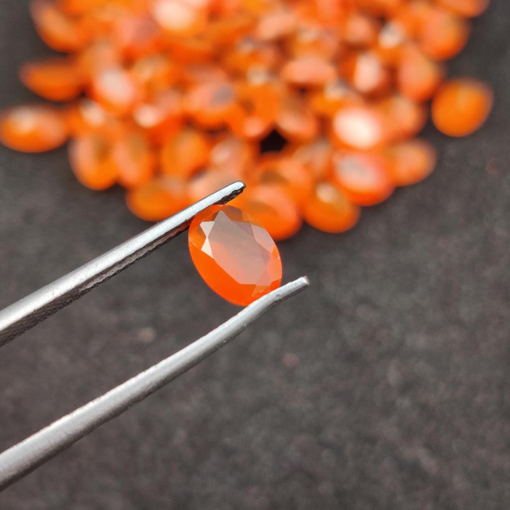 Carnelian 7x5 MM Oval Faceted Cut Gemstone, Orange Carnelian Stone, Natural Carnelian Gemstone, Loose Gemstone, Calibrated Stone Lot